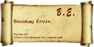 Bocskay Ervin névjegykártya